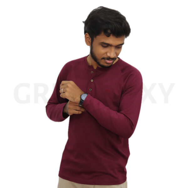 Griffinoxy Maroon Henley T-shirt