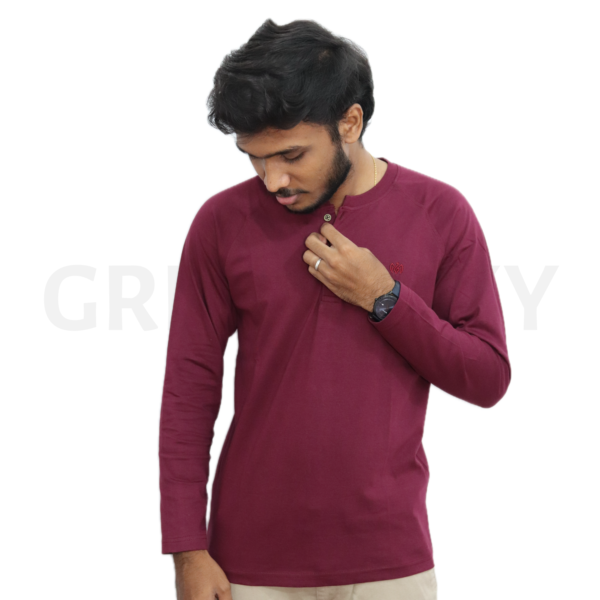 Griffinoxy Maroon Henley T-shirt